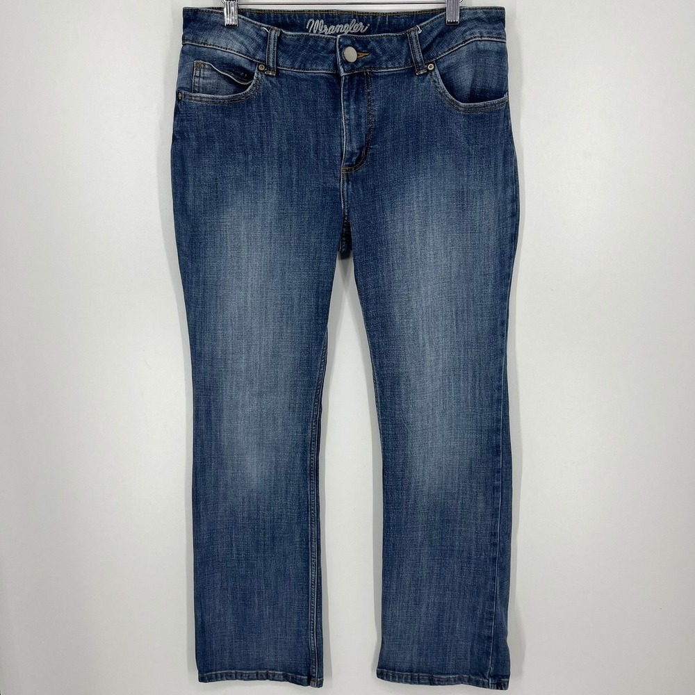 Wrangler Women‎ Medium Wash Bootcut Denim Jeans Blue Casual Western Size 16